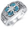 Türkis Ring Herren 925 Sterling Silber Wikinger Kompass Ring mit Türkis Amulett Kompass Keltisches Schmuck Geschenk für Männer, Frauen 10#