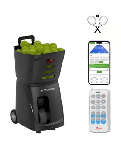 PUSUN Powershot Smart -Tennis Ball Machine - Professional Trainer - App and Remote Control Control - 12 Training Modes - 20 Custom Landing Points -Portable Tennis Training System for All Skill Levels