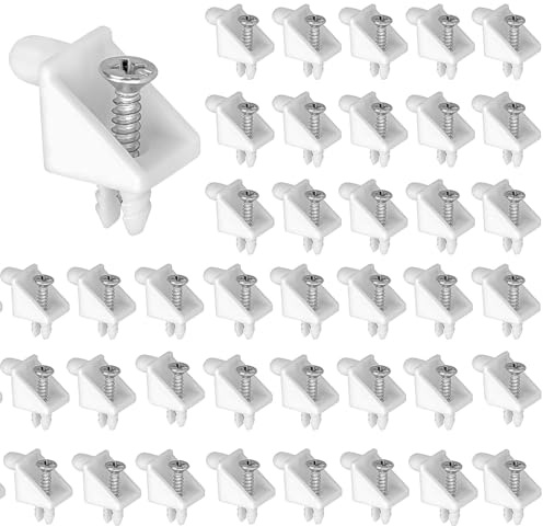 50 Stück Bodenträger 5mm Weiß passend als Ersatzteil für IKEA Regalbodenträger PAX - Bodenhalter Weiß für die Reparatur von Schränken