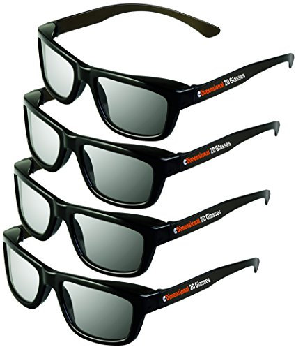 2D Glasses 4 Pack - Turns 3D Movies Back into 2D - eDimensional 4 Pairs for Passive 3D Televisions and for use in RealD 3D Theaters