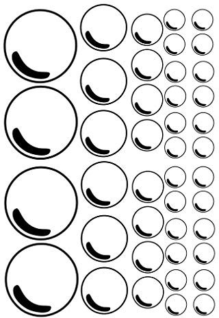 60 Second Makeover Limited Pack of 42 Outline Bubbles Bathroom Wall Sticker Set Ensuite Bubble Decals