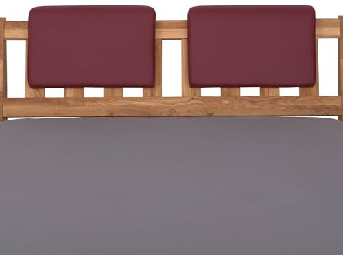 Staboos 2er Set Leder Polsterkissen, Steckkissen für Bettkopfteil zum einhängen, Rückenlehne für Bett mit Kopfteil, SK01 (weinrot)