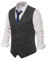 PJ PAUL JONES Herren Western Herringbone Tweed Anzug Weste Wollmischung V Ausschnitt Slim Fit Weste, Schwarz / Grau, XXX-Large