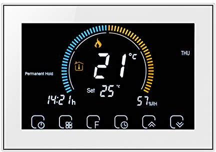 Qiumi WiFi-Fußbodenheizungsthermostat, Wetterdisplay UV Feuchtigkeit
