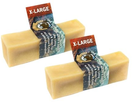 Yak Snack - X Large Natural Dog Treats. Long Lasting Chews For Dogs With No Artificial Preservatives. Yak Milk Chews Low In Fat, High In Protein And Calcium. Grain And Gluten Free (Pack Of 2)