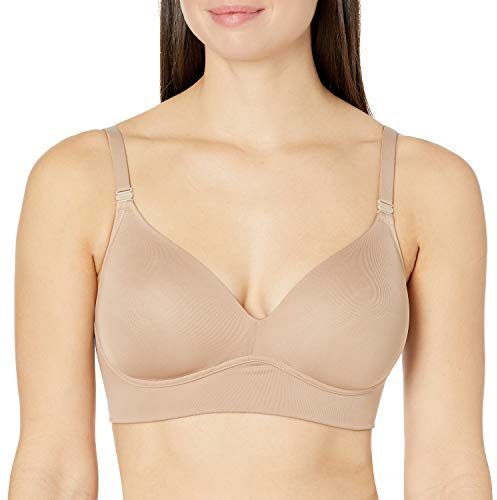 Warner's Women's Benefits Allover-Smoothing Bliss Wireless Lightly Lined Convertible Comfort Bra Rm1011w, Opaque, Toasted Almond, 38B