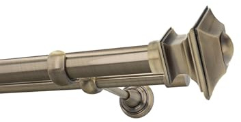 Gardinenstange Vorhangstange 25/19mm 2-läufig Wandmontage Messing Antik 240 cm Erato