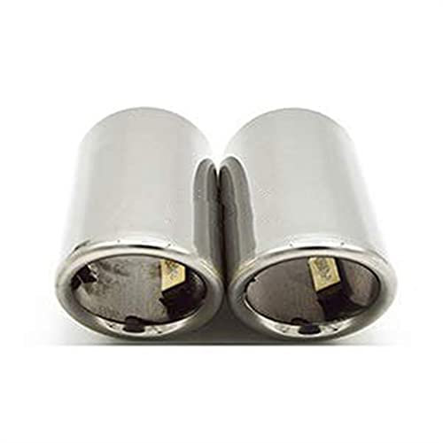 HZJA Auto Auspuffblende Für VW Für Tiguan Für Passat B7 Für CC Auto Edelstahl Endrohr Spitzenabdeckung. Auspuff Endrohre(Silber)