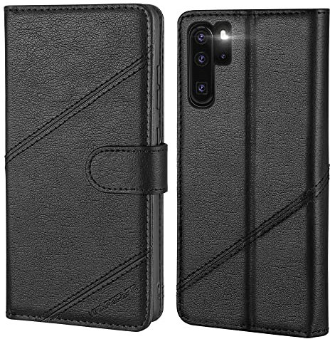 KRAFTCARE Upgraded P30 Pro Handyhülle für Huawei P30 Pro Hülle [Kartenfach] [Standfunktion] Flip Case Leder Stoßfeste Schutzhülle Bookcase für Huawei P30 Pro Klapphülle, Schwarz