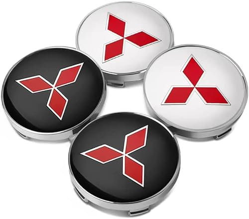 Nabenkappen Radnabendeckel Compatible für Mitsubishi Lancer Outlander ASX Pajero Colt Galant 8 60MM, Felgendeckel ABS Radkappen Felgenkappen Wheel Caps Radnabenkappen, Radnabendeckel Zierdeckel, 4pcs