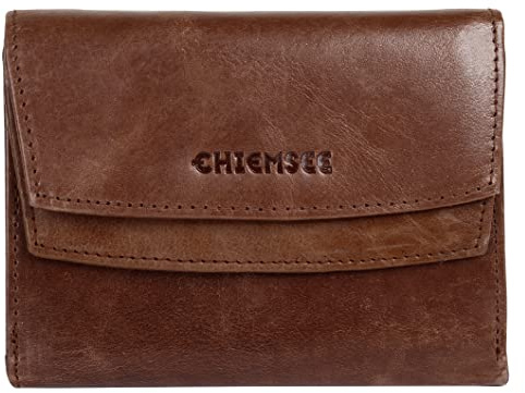 Chiemsee Geldbörse Echt Leder Damen | Kompakte Geldbörse, RFID-Schutz, 15 Fächer, Doppelter Druckknopfverschluss, Praktisches Portemonnaie cognac | 021701
