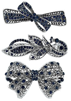 Haarspangen mit Strasssteinen, Vintage-Haarspangen, Diamant-Strass-Fliege, Blatt-Haarspangen, antike französische Haarspangen, Schmuck, Haarschmuck, Haarspange für Frauen, Brautschmuck,