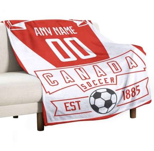 Personalisiertes Kanada Decken,Überwurfdecke,mit Namen Nummer,Warme Flanelldecke,Dekorative Decke für Büro Reisen Geschenk für Herren Damen