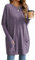 Famulily Women's Long Sleeve Tunic Tops Crew Neck Blouses Dressy Casual Loose Fit Lightweight Fall Winter Shirts Purple S