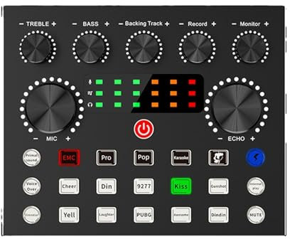 Scheda audio per streaming live V8, scheda audio per mixer in streaming | 7 modalità Live Streaming Live Karaoke Mixer scheda audio Mixer audio per registrazione PC