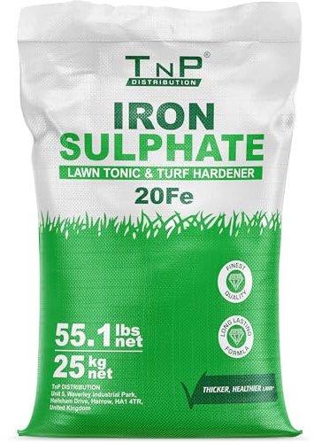 Iron Sulphate Powder 25KG Concentrate Pure Lawn Tonic Fertiliser Grass Greener Ferrous Sulphate of Iron Lawn Conditioner and Turf Hardener Dry Powder Soluble in Water by Pure Source Nutrition