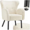 tectake® Sessel Wohnzimmer, Polstersessel Bouclé, Sessel Teddyfell, Relaxsessel mit Armlehne, Ohrensessel skandinavisch, Lounge Sessel, Lesesessel, Kuschelsessel, Fernsehsessel, Wohnzimmer Möbel