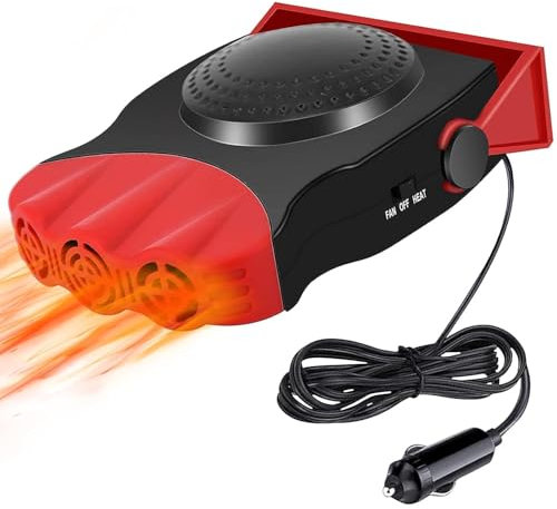 Wahlauto Abtauen Defogger 12V Auto Ventilator, Tragbare Kühlluftventilator 150W mit Heiz-/Kühlfunktion Plug-in Zigarettenanzünder Luftkühlventilator für