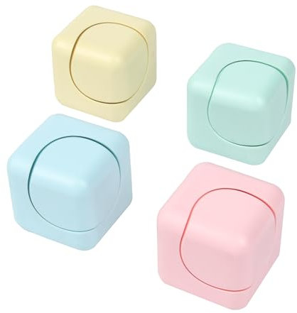 4 Stück Fidget Spinner Cube, Anti-Stress-Entlastung Spielzeug, Fidget Spielzeug für Kinder und Erwachsene, fingerspielzeug, Fidget Restless, bunter Handspinner