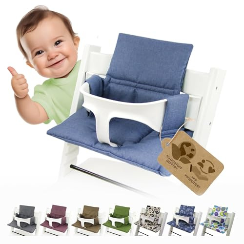 Ersatzbezug Kissen kompatibel mit Stokke Tripp Trapp M2 (meliert blau) | Sitzkissen, Kissen-Set, weich, gepolstert, waschbar & langlebig