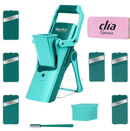 Nicer Dicer Mando Gemüseschneider inkl. Clia Rainbow Putzschwamm L Set 13-tlg.