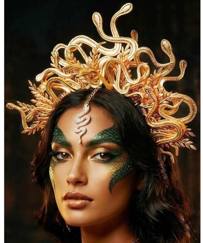 Fashband Medusa Serre-tête serpent pour femme - Accessoire de déesse grecque pour Halloween, cosplay, carnaval