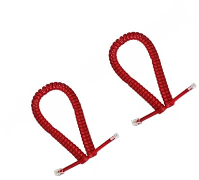 ZBIianxer 2er Pack PVC RJ12-Telefonverlängerungskabel, 4P4C Goldstecker, hohe Flexibilität, Federspiralstruktur, 0, 5/3 / 3, 5 m, vergoldetes Spiralkabel