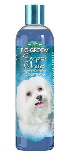 Bio-Groom - Super White Hundeshampoo - Für weißes und helles Fell - Aufhellendes Shampoo - Verleiht dem Fell Glanz - Mit Sojaprotein - 355 ml