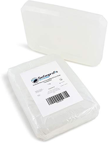 Seifenprofis - Glycerinseife Transparent 1kg (SLS+SCS-frei) - Rohseife Seifenbasis 100% vegan zum Seife gießen