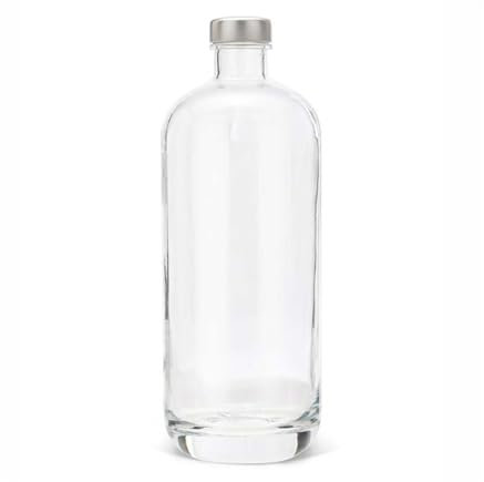 BrandPrint, Bottiglia in Vetro Modello Artemide 1 Litro con Tappo a Vite colore Alluminio. Per Bevande e Succhi.