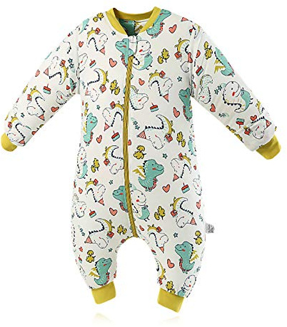 SONARIN Babyschlafsack mit Beinen Schlafsack mit Füße,abnehmbaren Ärmeln,dünn,2,5 Tog,Bio-Baumwolle Verschiedene Größen von 6 Monaten bis 6 Jahren