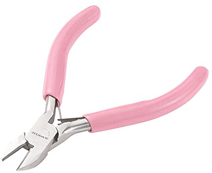 SUNNYCLUE 4.1 Mini Side Cutting Jewelry Pliers Diagonal Cutting Pliers Wire Cutter Precision Beading Pliers Jewelry Wire Looping Bending Tools for Jewelry Making DIY Craft Projects Pink