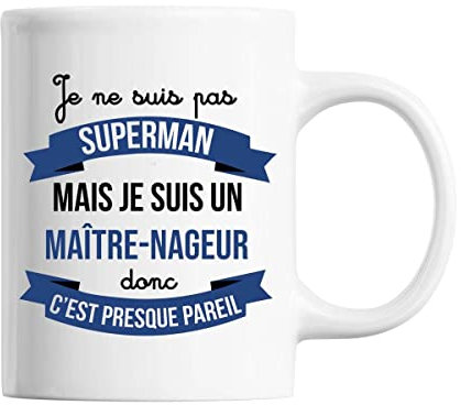 Mug Je ne suis pas Superhéros, je suis Maître-Nageur