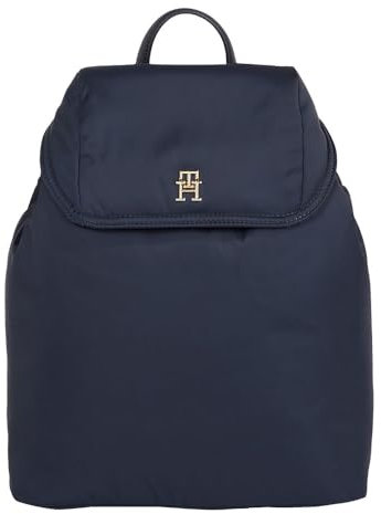 Tommy Hilfiger Damen Rucksack TH Flow Flap Backpack Klein, Blau (Space Blue), Einheitsgröße