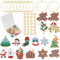SUNNYCLUE 1 Box 14 Set Christmas Wine Glass Markers Charms Wine Glass Markers for Stemless Glasses Enamel Christmas Charms Snowman Snowflake Santa Claus Gift Box Identifiers Xmas Party