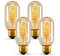 HUIBONA E27 Vintage Edison Light Bulbs 40W Dimmable Spiral Filament,Amber Glass, T45 Vintage Decorative Light Bulbs,2700K,4 Pack