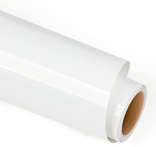 Lya Vinyl Plotterfolie Textil,30.5cm×1.8m Weiß Flexfolie Plotter Textil für Cricut und Silhouette Cameo,Textilfolie Plotter zum Aufbügeln für DIY T-Shirt,Stoff