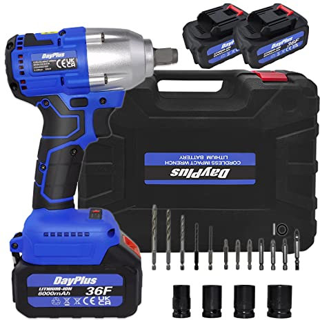 Impact Wrench, 1/2 Short Drive, 2-1 in Air Impact Wrench, Low Vibration, Compact Cordless Drill, 420N.m Torque, Heavy Duty Electric Impact Driver