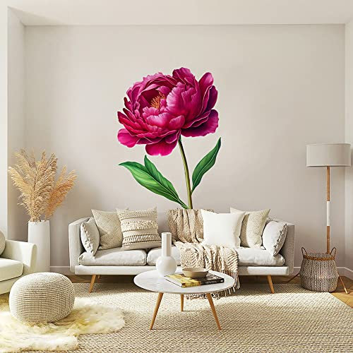 Stickers muraux fleurs - grand format - Autocollants muraux, adhésif floral - stickers décoration - Stickers fleurs - Pivoine Aquarelle XXL (30x23 cm)