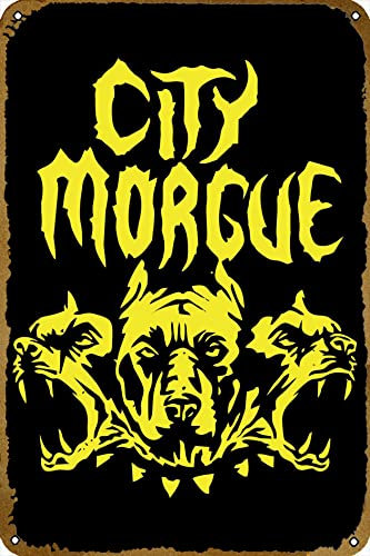City Morgue Three Wardogs Musikposter Retro Metallblech Vintage Schild 30,5 x 20,3 cm Bar Club Man Cave Zimmer Wanddekoration