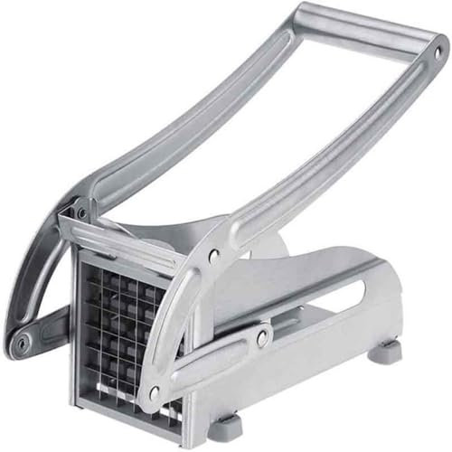 Coupe Pomme de Terre,Coupe Pomme,oupe Frites Manuel, Coupe Frites en Acier Inoxydable avec 2 Lames de Rechange, Coupe-Frites ménager INOX sur Ventouse,Coupe Frites INOX