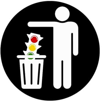 Sammys Shirt Store Ampel entsorgen Icon Müll Trash Aufkleber 10 cm