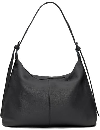 Echtes Leder Geldbörsen für Damen, Freizeit, Arbeit, Hobo, Crossbody, modische Damenhandtaschen 2024 mit verstellbarem Riemen, Schwarz