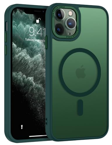 GaoBao Magnetic Designed for iPhone 11 Pro Case, Slim Fit Phone Case iPhone 11 Pro [Compatible with MagSafe] Classic Shockproof Translucent Matte Protective Phone Cover for iPhone 11 Pro 5.8, Green