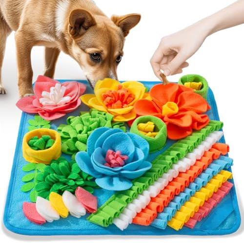 Tierglück Schnüffelteppich für Hunde, Futtermatte Trainingsmatte für Langsames Fressen, Feeder Hundespielzeug Katzenspielzeug Intelligenz, Intelligenzspielzeug für Kleine Mittlere Hunde Welpen Katzen