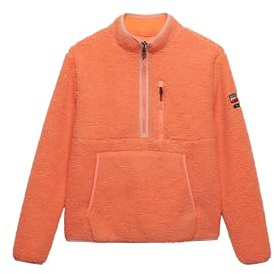 Superdry Damen Outdoor Fleecejacke mit halbem Reißverschluss