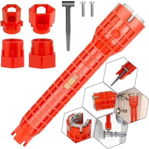 KSVFTB 14 in 1 Tap Spanner, Basin Wrench, Tap Spanner Set with Comfortable Grip, Sink Tap Spanner for Tight Space, Multi-Functional Sink Wrench for Sink, Bathroom and Kitchen Plumbing Repair