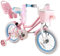 RULLY 16 Daisy Fahrrad für 4 5 6 7 Jahre alte Mädchen, 16 Kinderfahrrad mit Stützrädern und Korb, Rosa