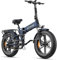 FREEJOYER ENGWE Engine PRO 2.0 Klapprad Elektrofahrräder für Damen und Herren, 20×4.0 Zoll Fat Tire E Bike mit 52V16AH Akku, Faltbare Elektrofahrrad Max Reichweite 110 km (Blau)