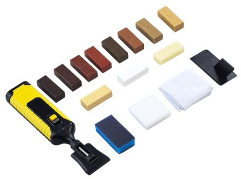 Wood Repair Kit, Parquet Repair Kit with Electric Heating Pen and Wax Blocks, Laminate Floor Repair Kit for Damaged Wooden Furniture Laminate Floor Scratches Repair (Floor Repair Kit)